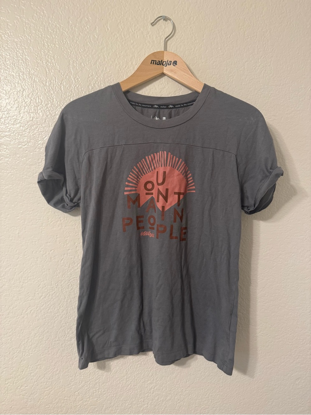 Maloja Women's Gray Graphic T-Shirt “Mountain People”